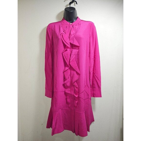 NWT Tory Burch Jane Fuschia Hibiscus Dress Size 2 XS Small - Picture 2 of 7